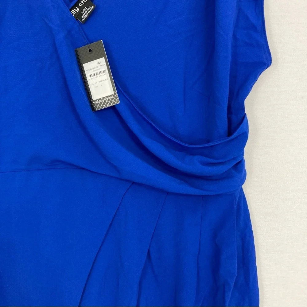 City Chic Blue Draped Dress - Picture 4 of 11